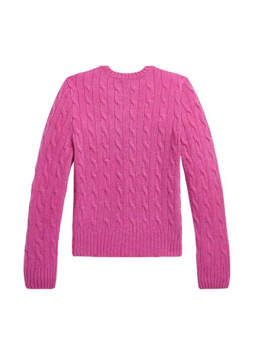 Maglione Bambina rosa con orlo a coste POLO RALPH LAUREN | 313877375004